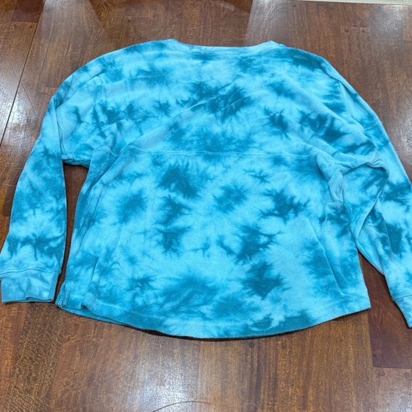 Pink by Victorias Secret Blue Tie-Dye V-Neck Sweatshirt - Terry Cloth Feel - Picture 5 of 5